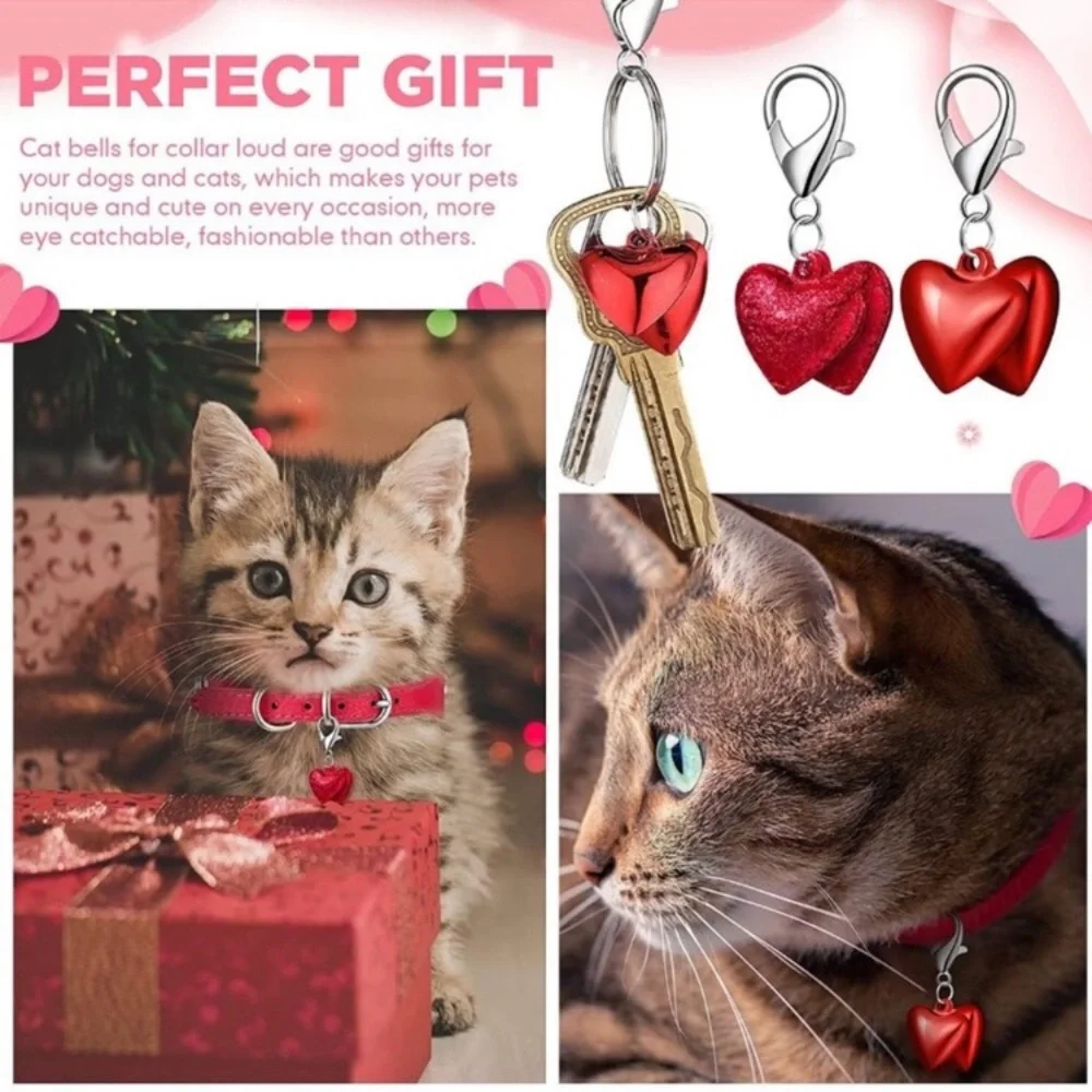 14 Sets Valentine's Day Cat Dog Bells Heart Shape